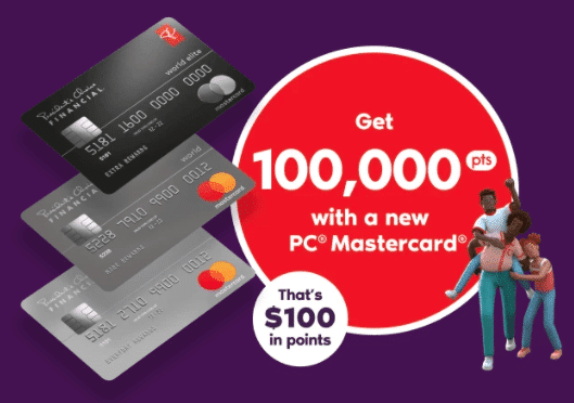 pc optimum mastercard sign up bonus 100k points