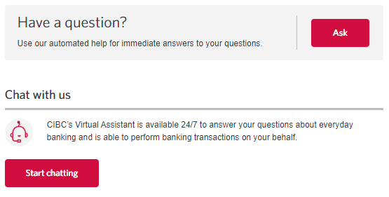 CIBC virtual assistant automated help