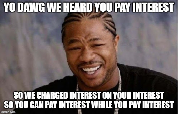 paying credit card interest meme