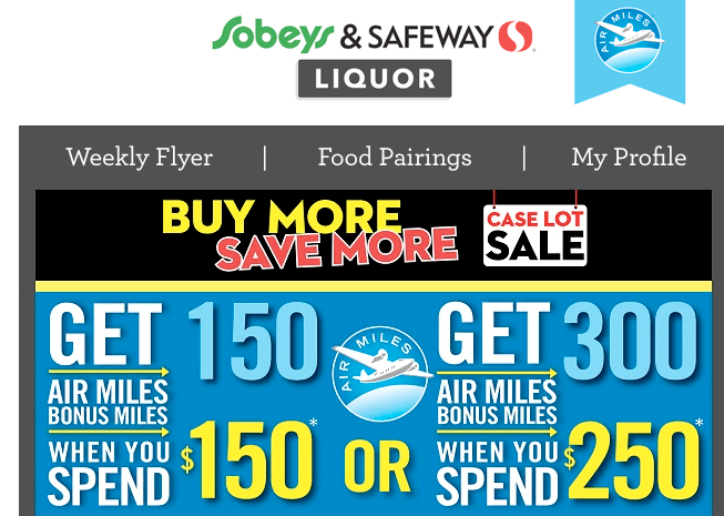 sobeys liquor air miles bonus promotion