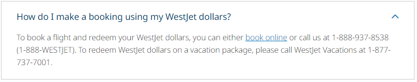 westjet how can I make a booking with my westjet dollars question