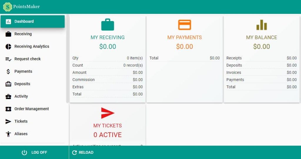 PointsMaker buying group dashboard 