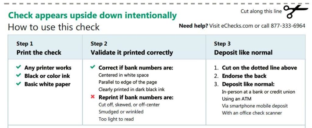 eCheck instructions for USA Buying Group