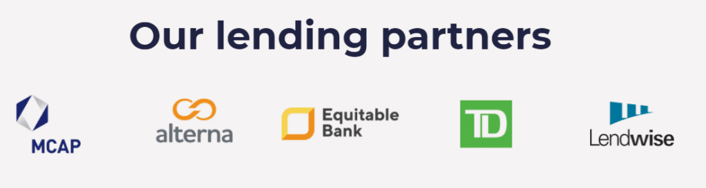 Nesto lending partners, including MCAP, alterna, Equitable Bank, TD, and Lendwise