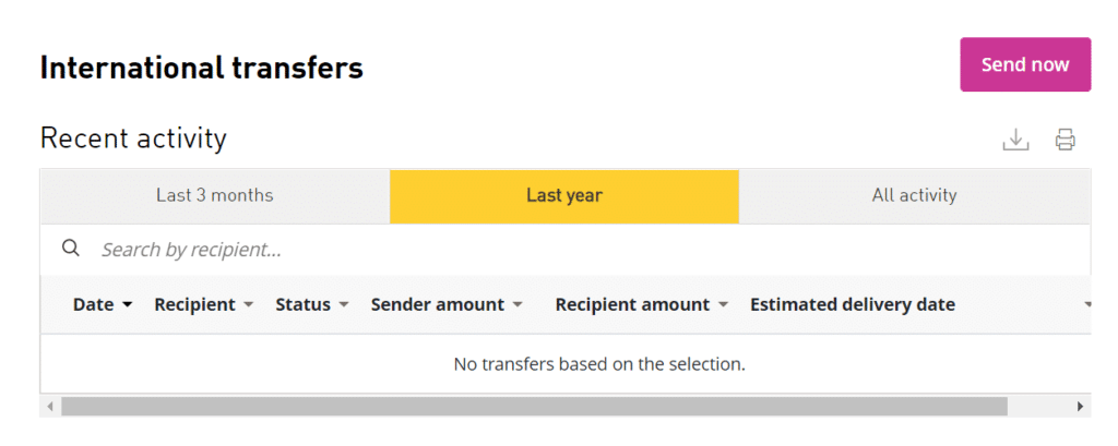 EQ Bank international transfers