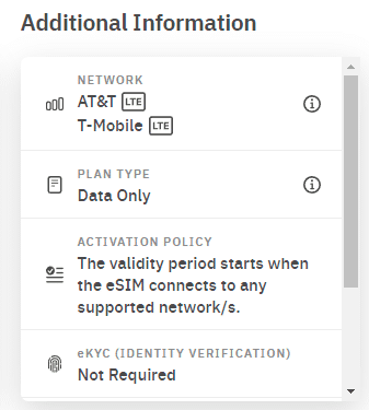 airalo digita esim additional package details