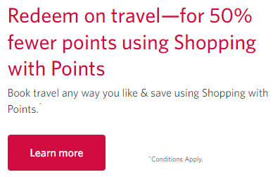 cibc aventura redeem shopping with points promotion