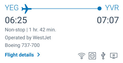 Edmonton to Vancouver WestJet Connect Wifi