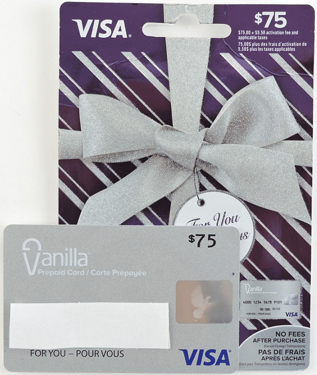 vanilla prepaid visa card $75 value