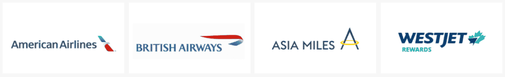 RBC Rewards airline partners including American Airlines, British Airways, Asia Miles, and WestJet