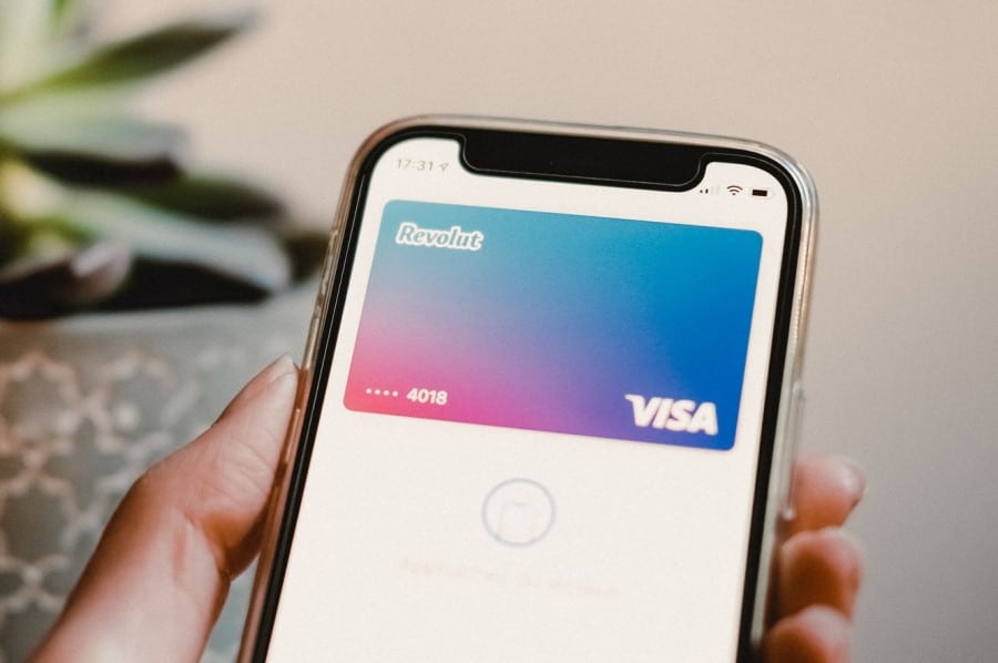 Revolut image of the app with digital via prepaid card