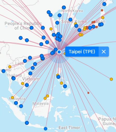 tpe taipei direct flights southeast asia