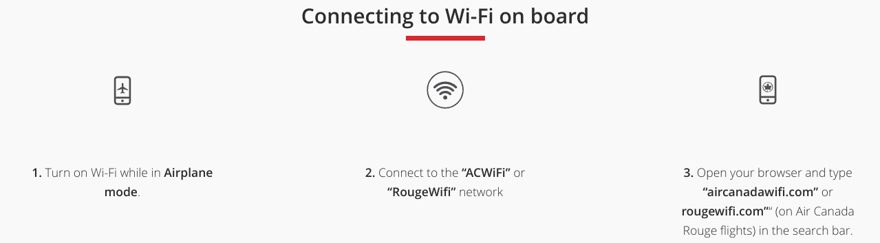 air canada connecting to wifi instructions