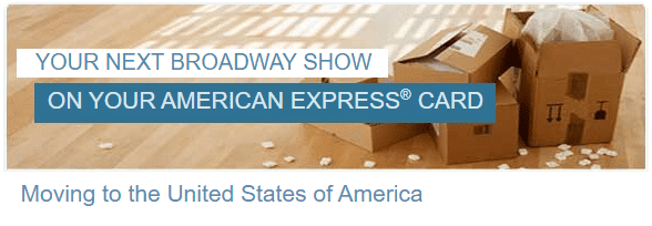 Amex Global Transfer to the USA with moving boxes in the background image