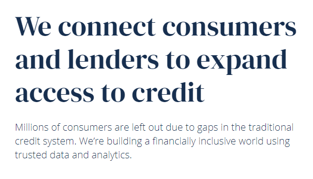 Nova Credit slogan: we connect consumers and lenders to expand access to credit.