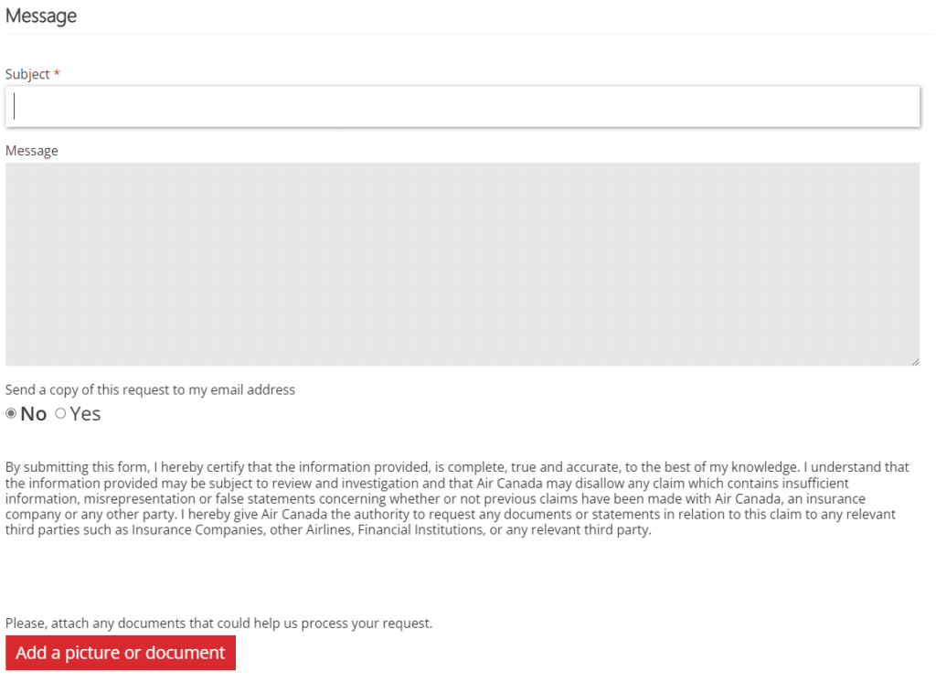 Air canada delayed store baggage claim form