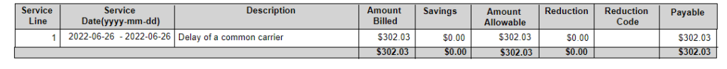 rsa amex insurance claim delay of a common carrier