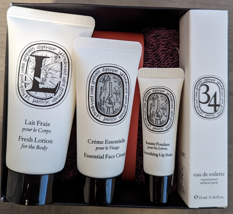 diptyque amenity kit contents