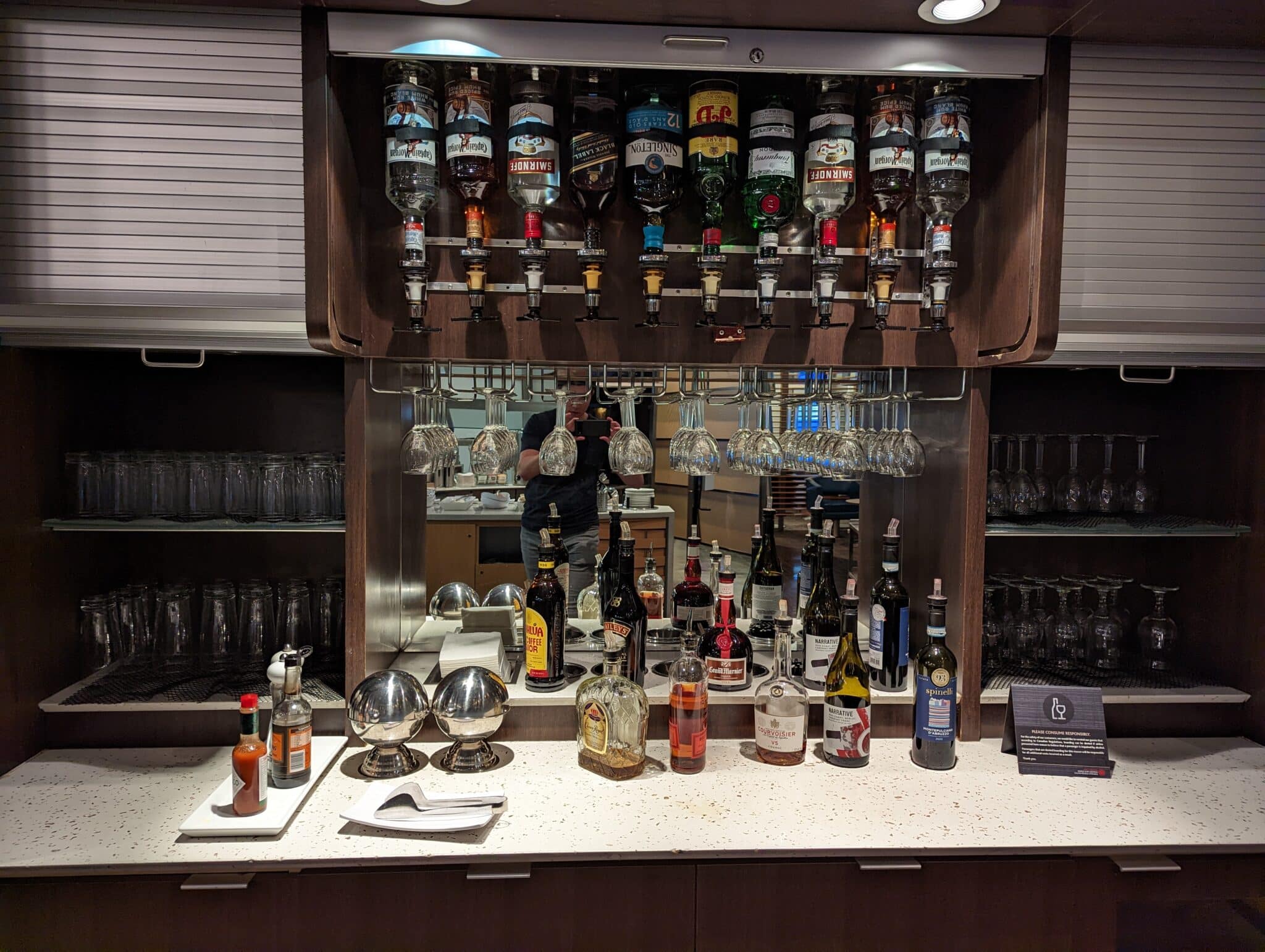 Alcoholic drink options in the Air Canada Maple Leaf Lounge YVR Transborder 