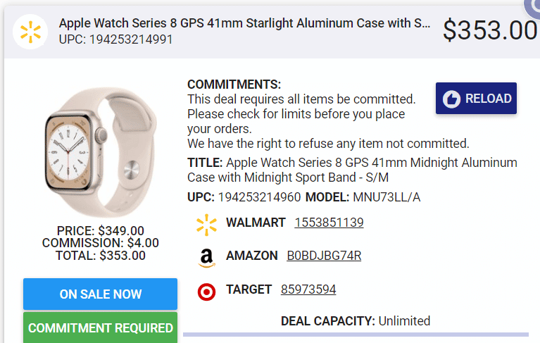 max out deals apple watch commissions