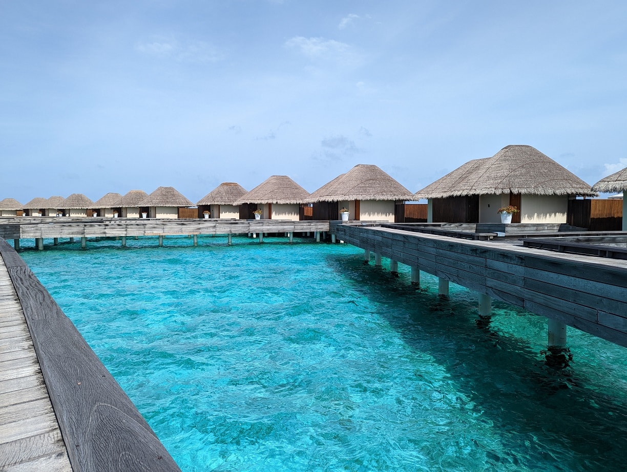 w maldives overwater villa walkway