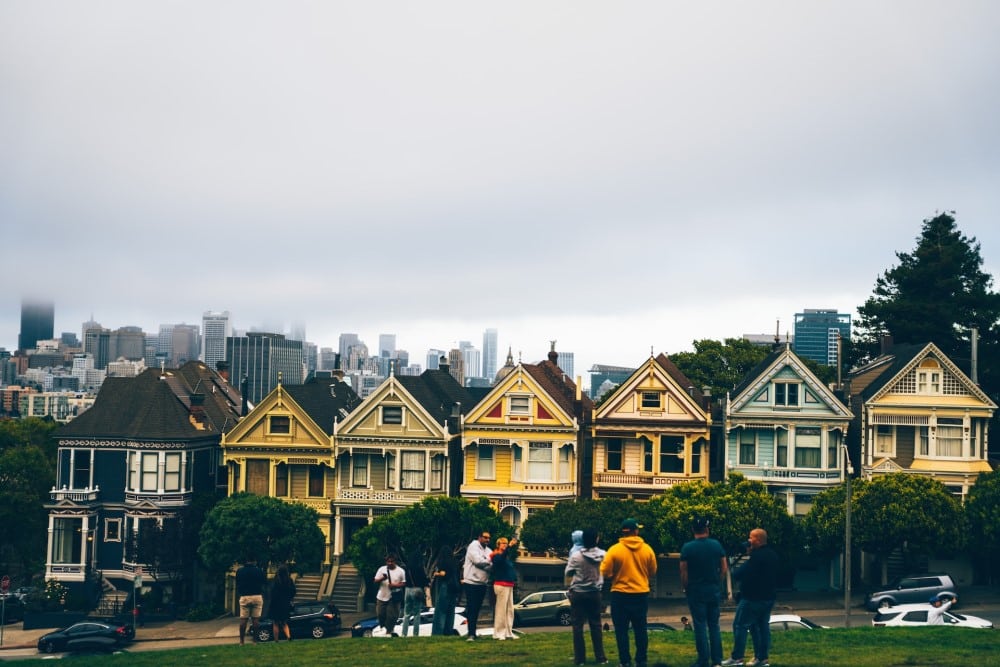 Painted Ladies Victorian style houses in San Francisco
