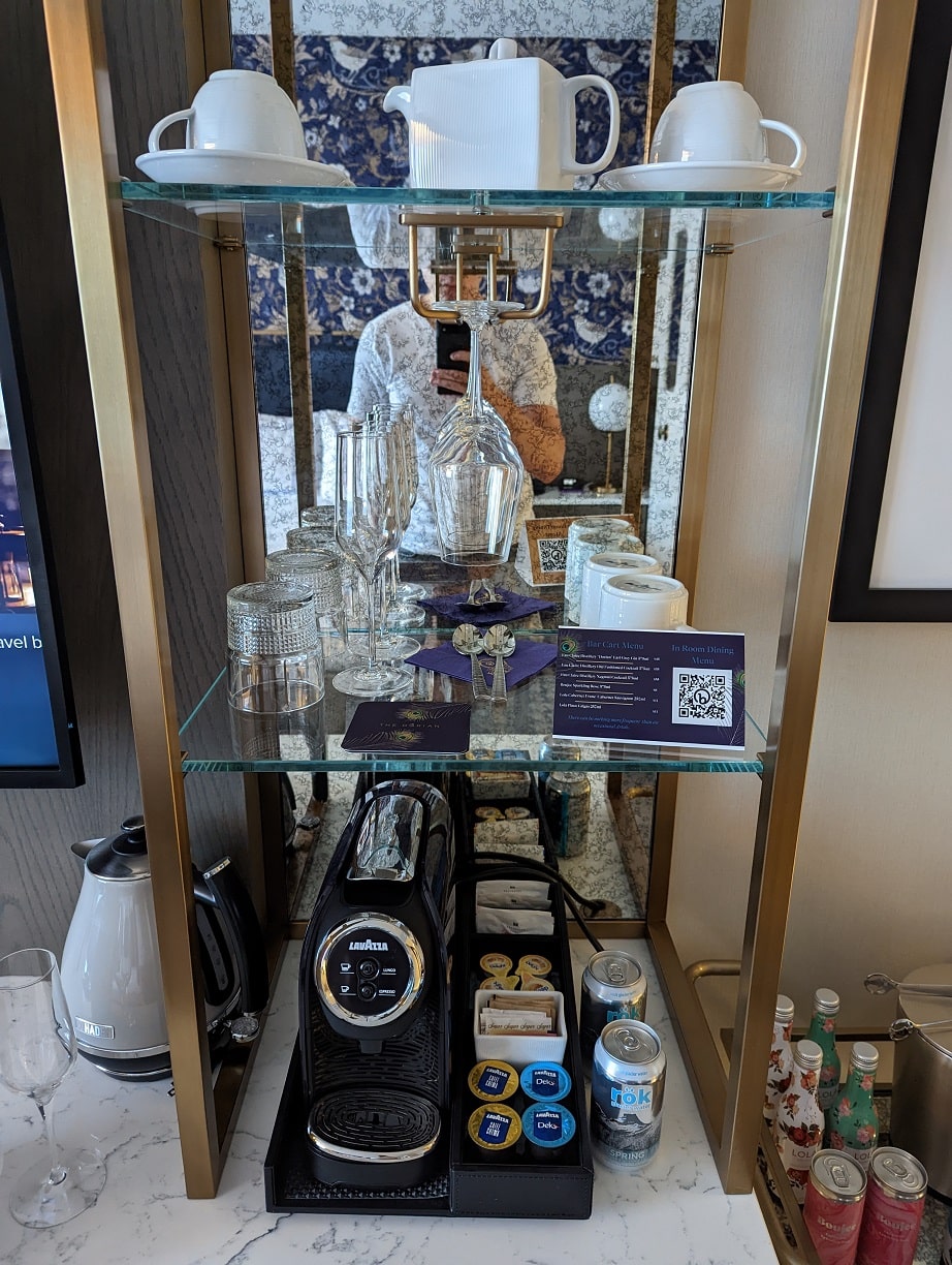 the dorian hotel calgary glassware and coffee machine