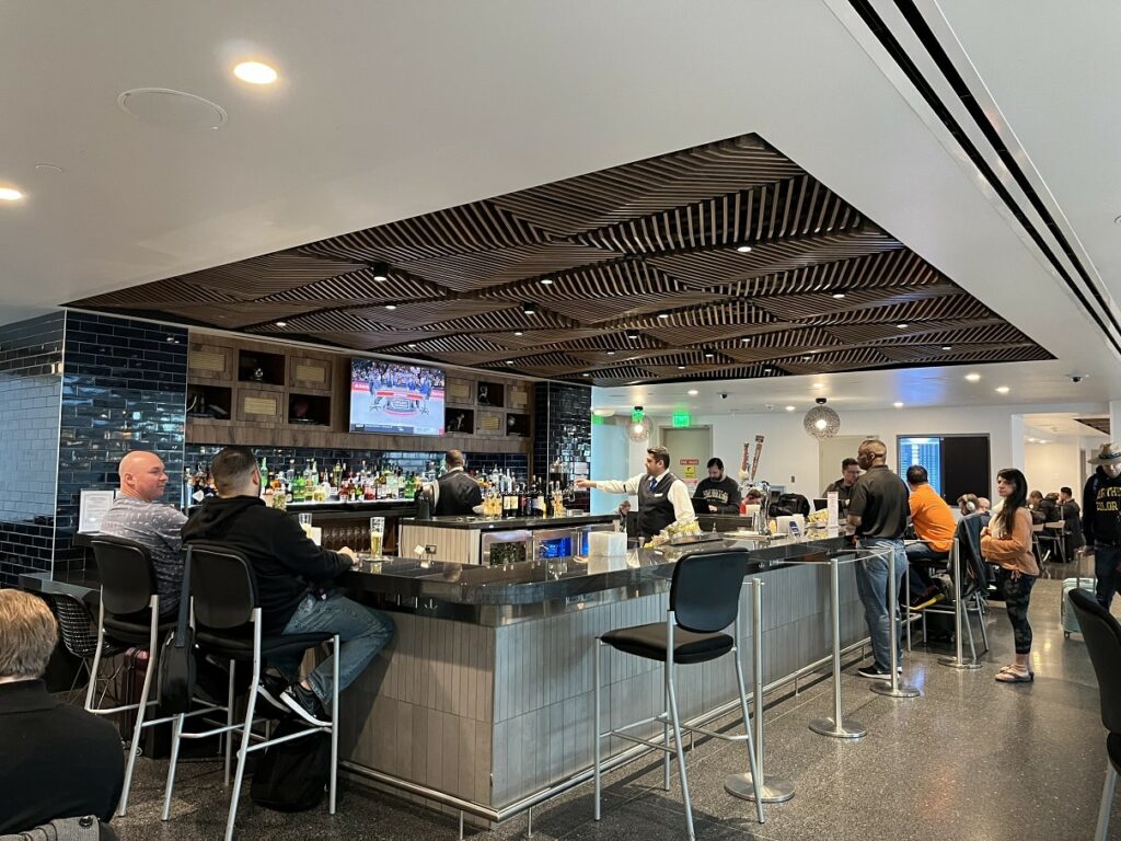 amex centurion lounge denver bar seating