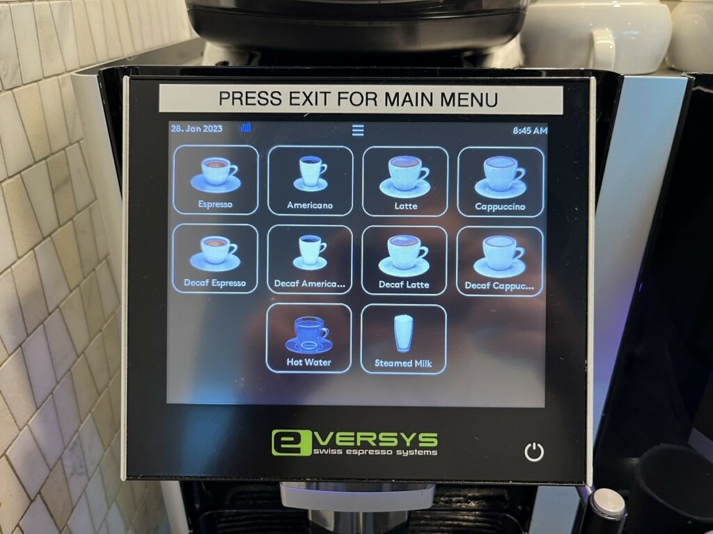 amex centurion lounge denver coffee machine