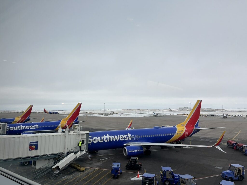 amex centurion lounge denver southwest plane on tarmac