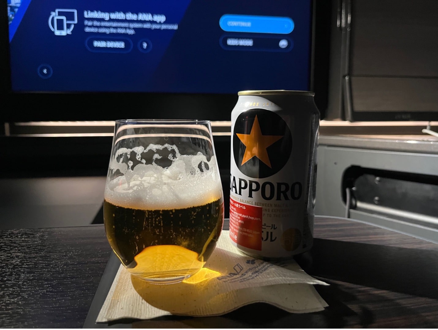 ana business class sapporo beer