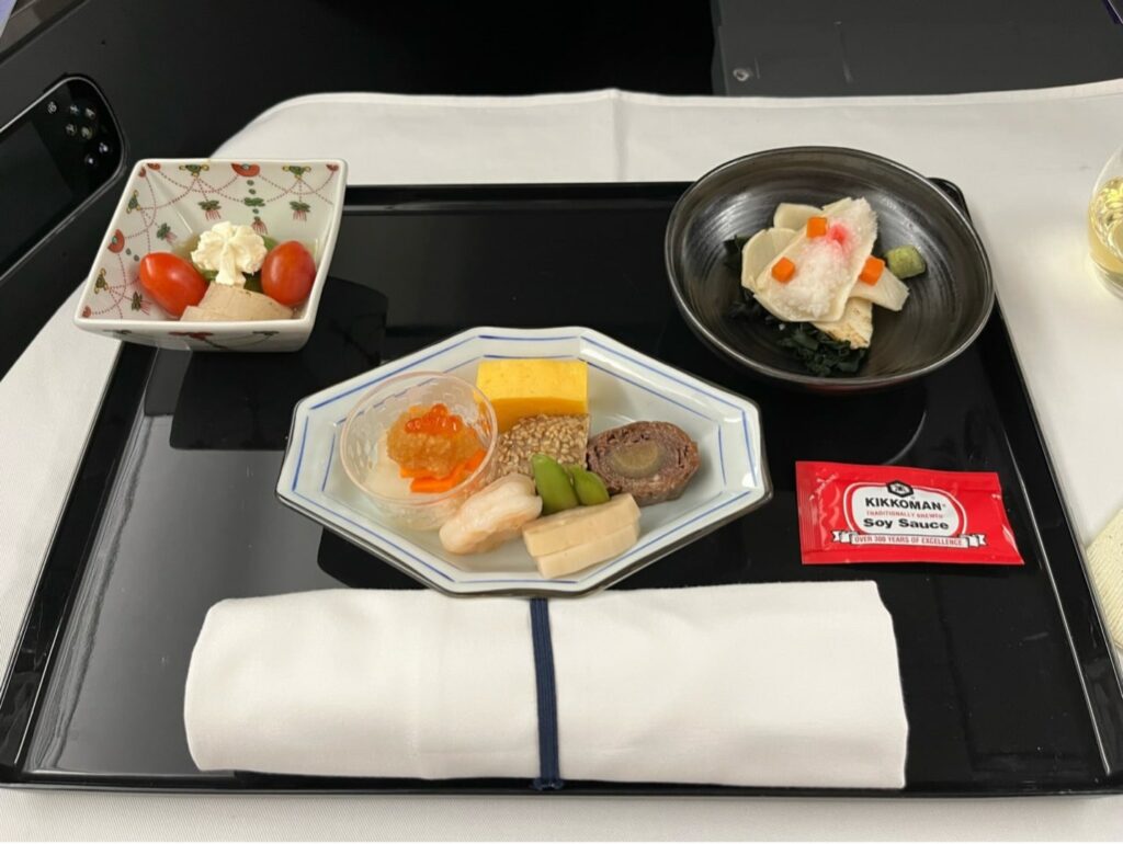 ana the room business class japanese menu appetizer