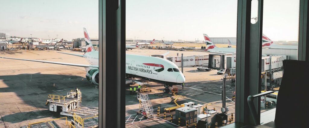 british airways aircraft at gate