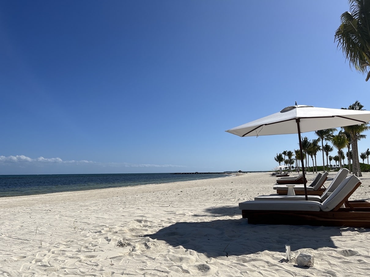 st regis kanai resort riviera maya beach loungers