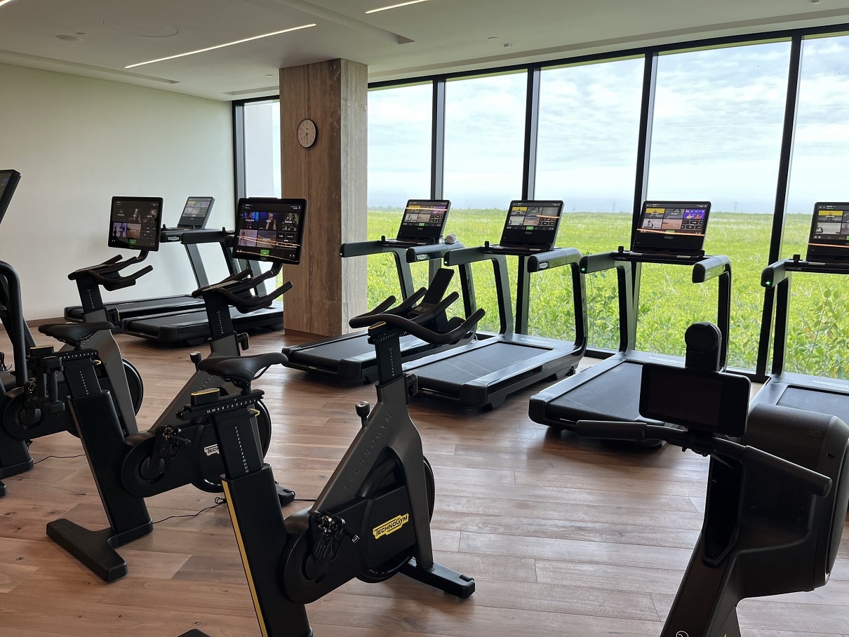 st regis kanai resort riviera maya bikes and treadmills with view