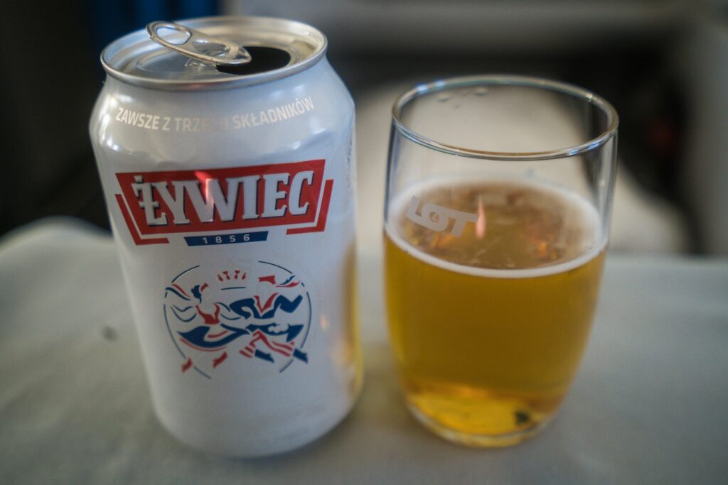 lot polish airlines business class zywiec beer