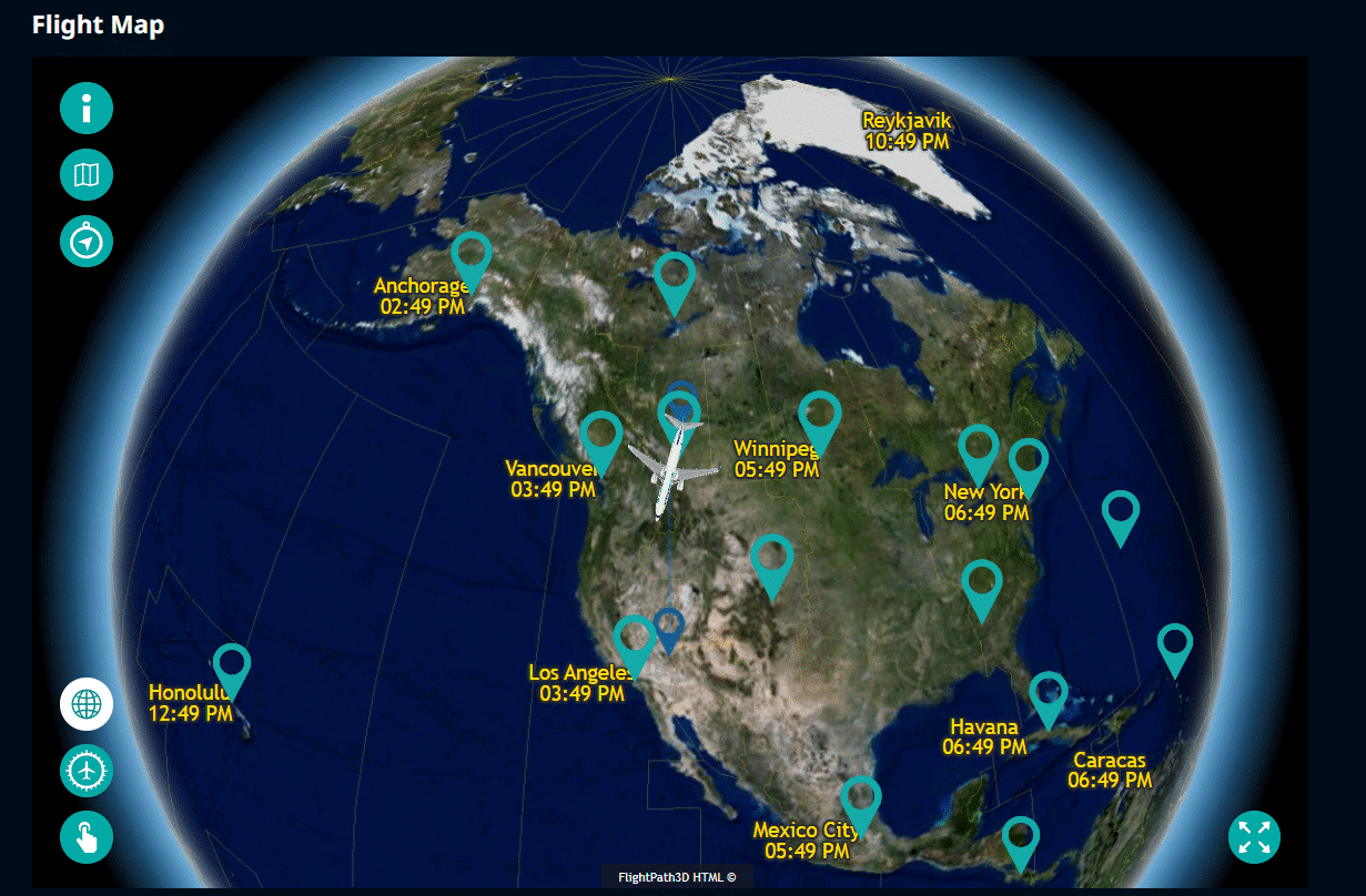 westjet connect flight map