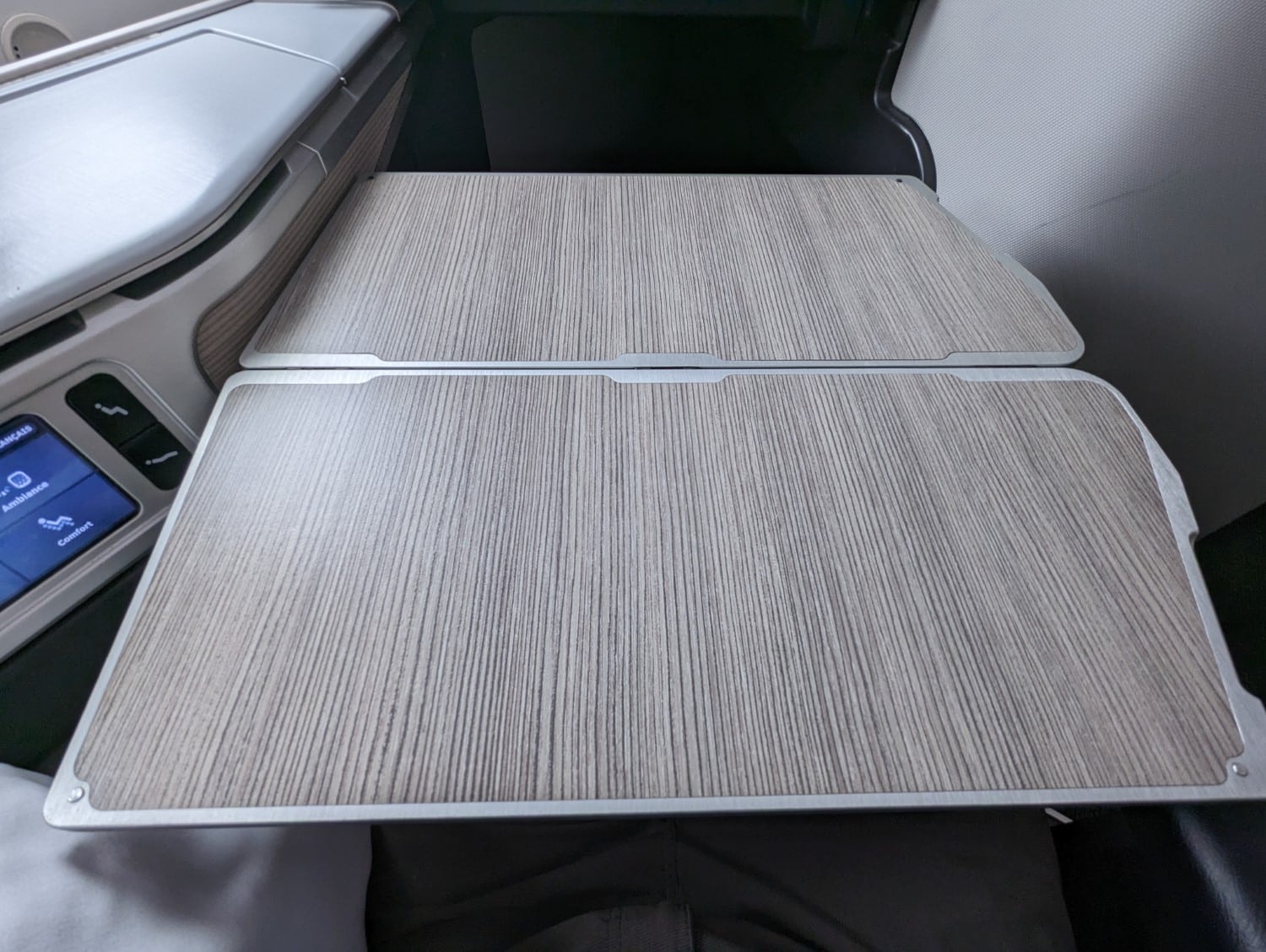 air canada signature class tray table extended