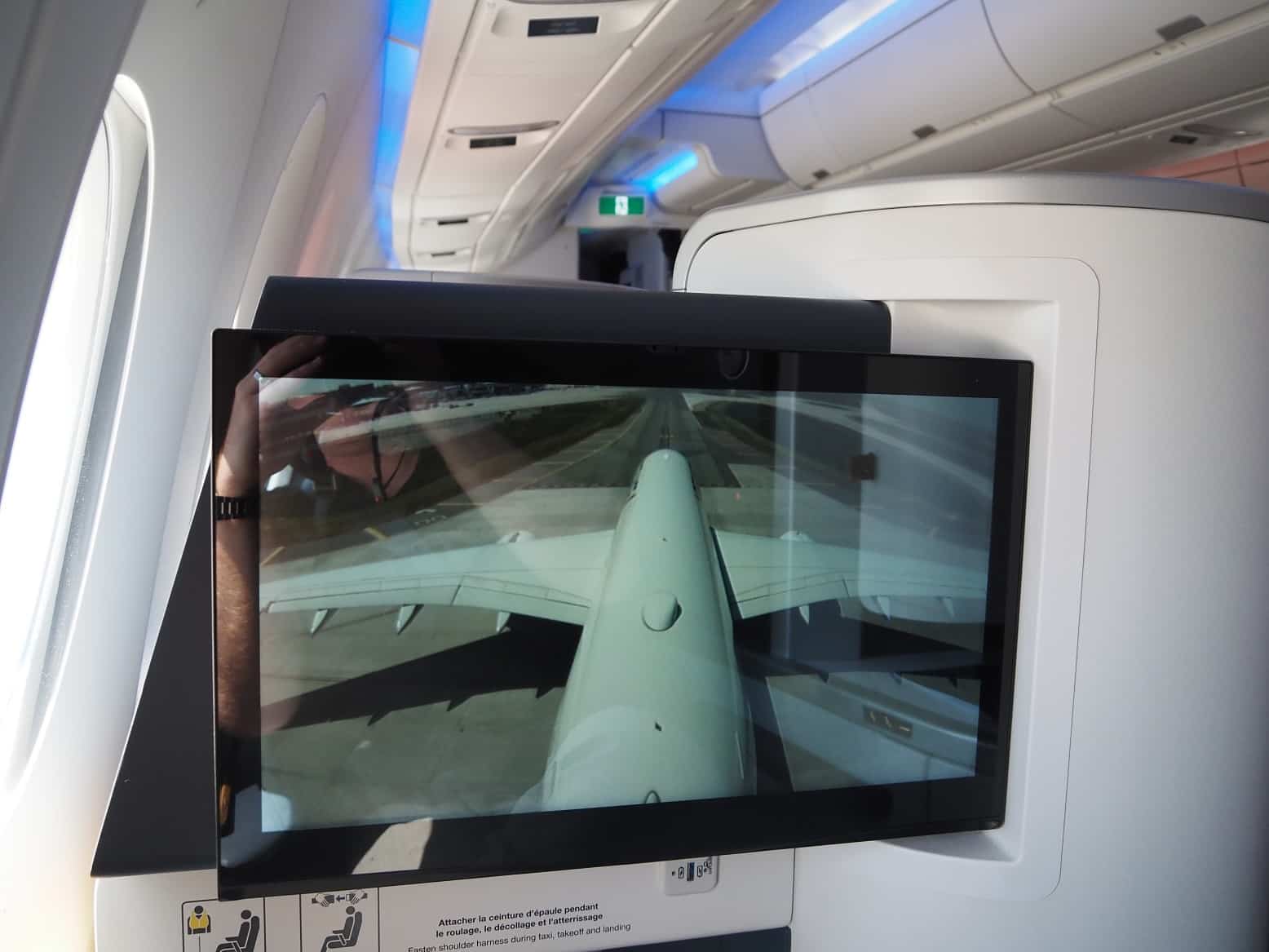 air france business class a350 entertainment console onboard camera