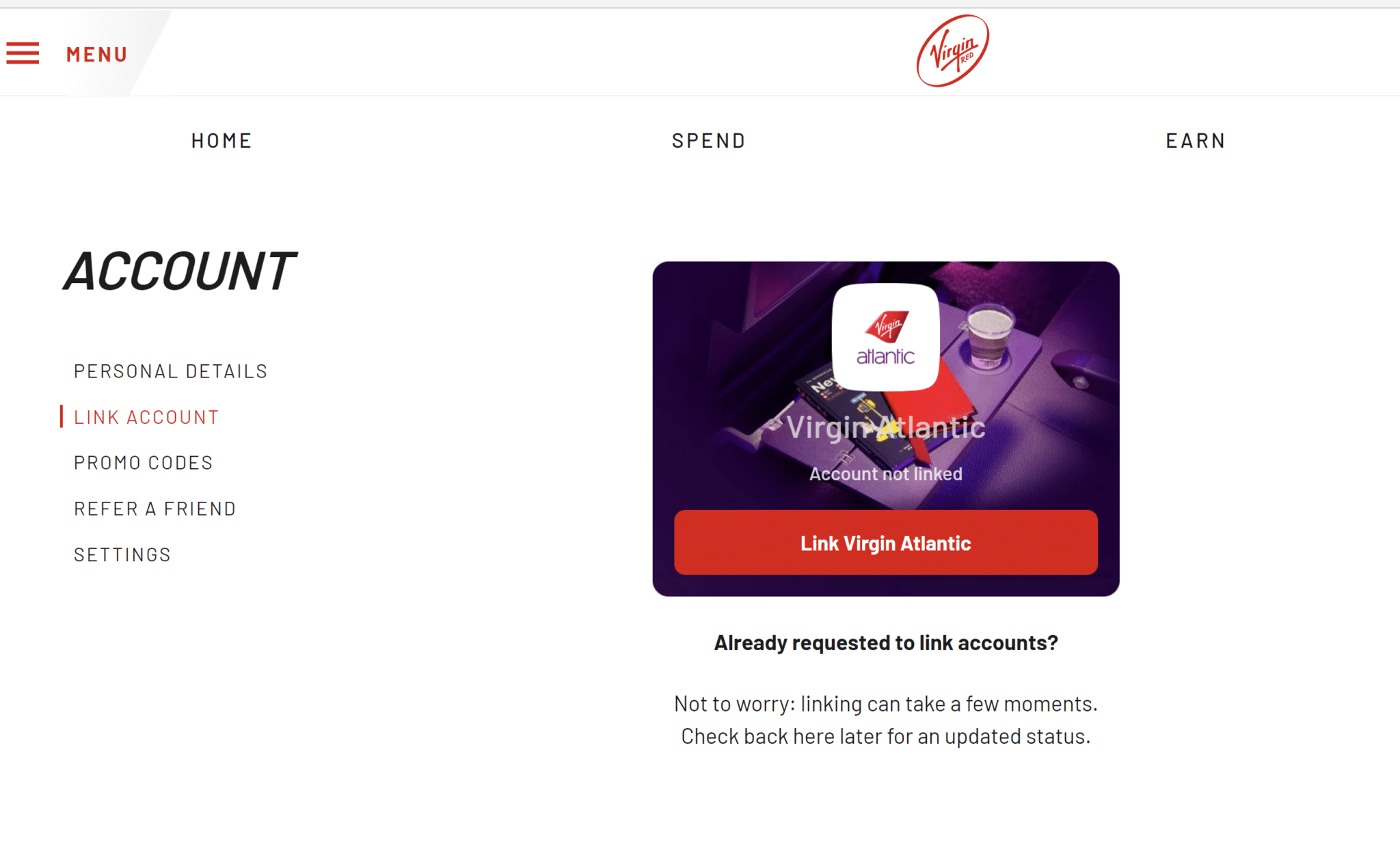 virgin red and virgin atlantic flying club account link