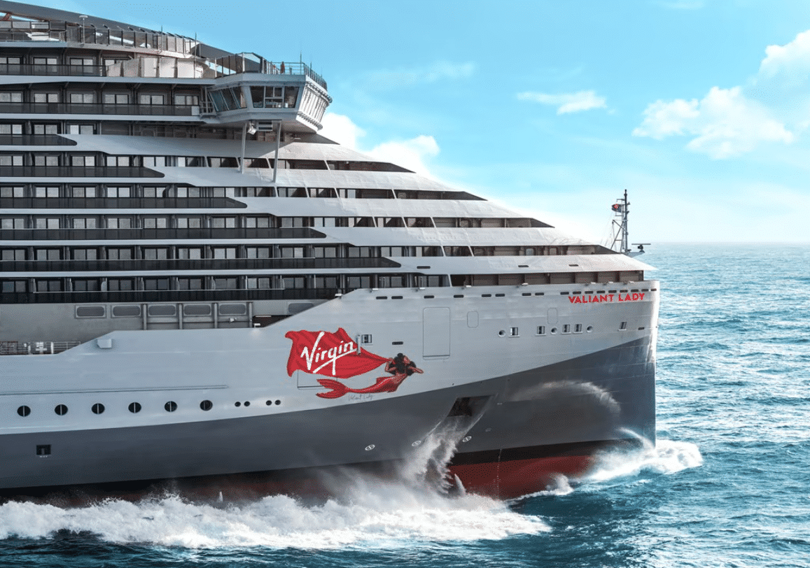 virgin voyages valiant lady ship in water