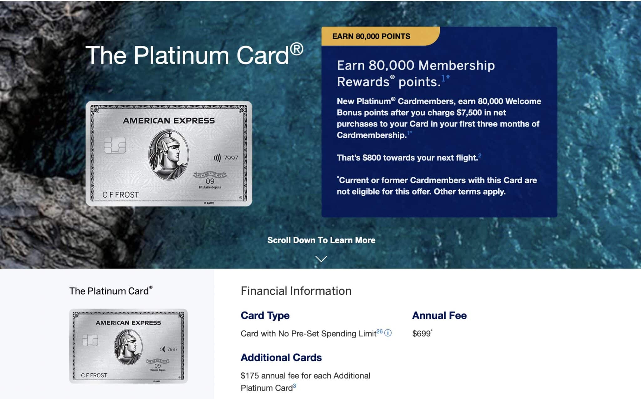 american express canada platinum card public offer