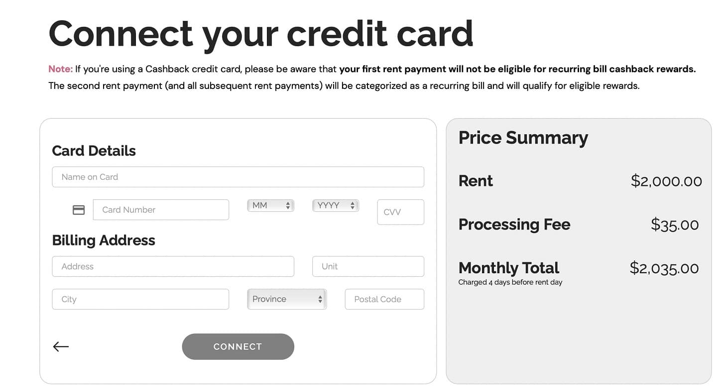 chexy connect your credit card