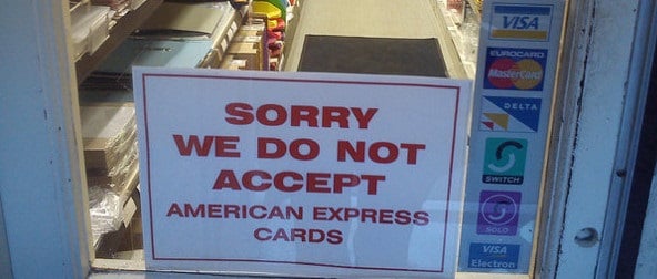 do not accept american express cards sign