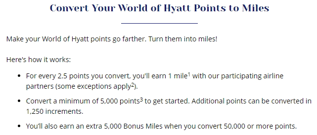 world of hyatt convert points to miles