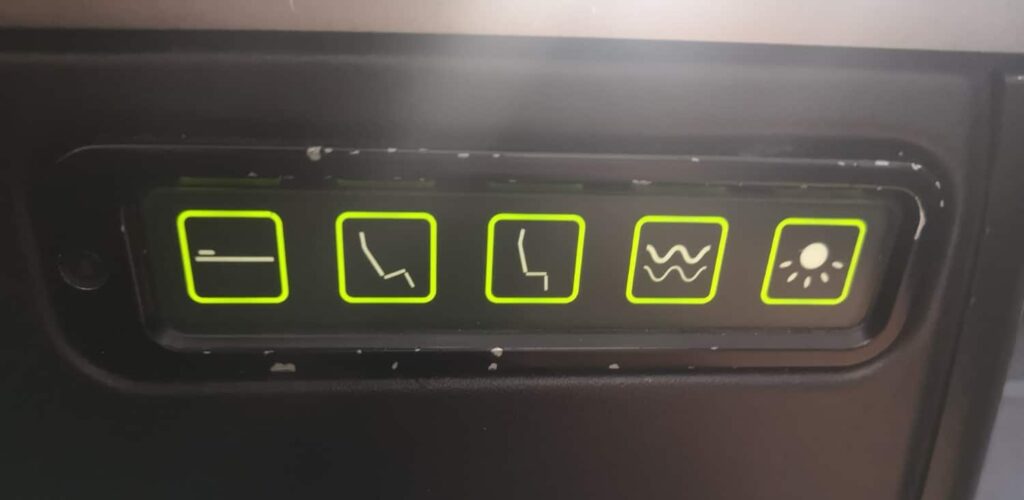 aer lingus business class seat controls