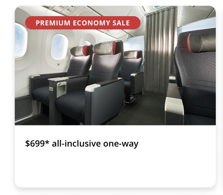 air canada premium economy cash sale