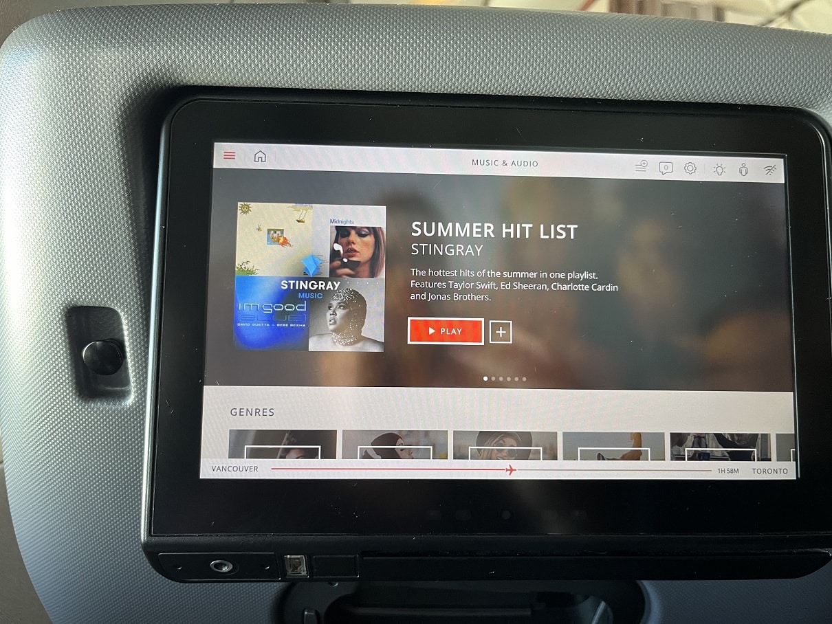 air canada premium economy music