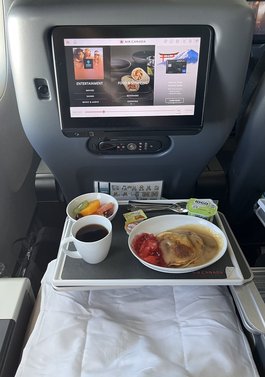 air canada premium economy pancake breakfast