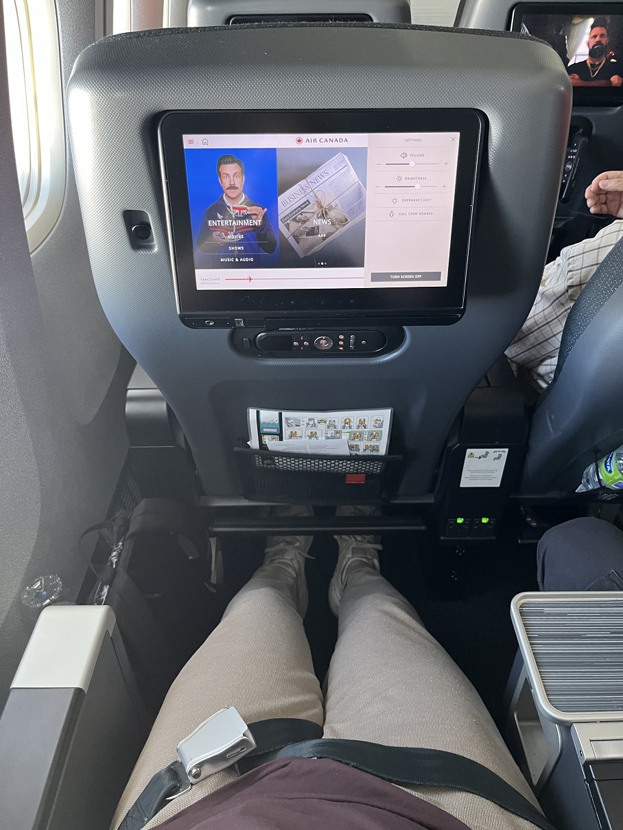 air canada premium economy seat reclined passenger